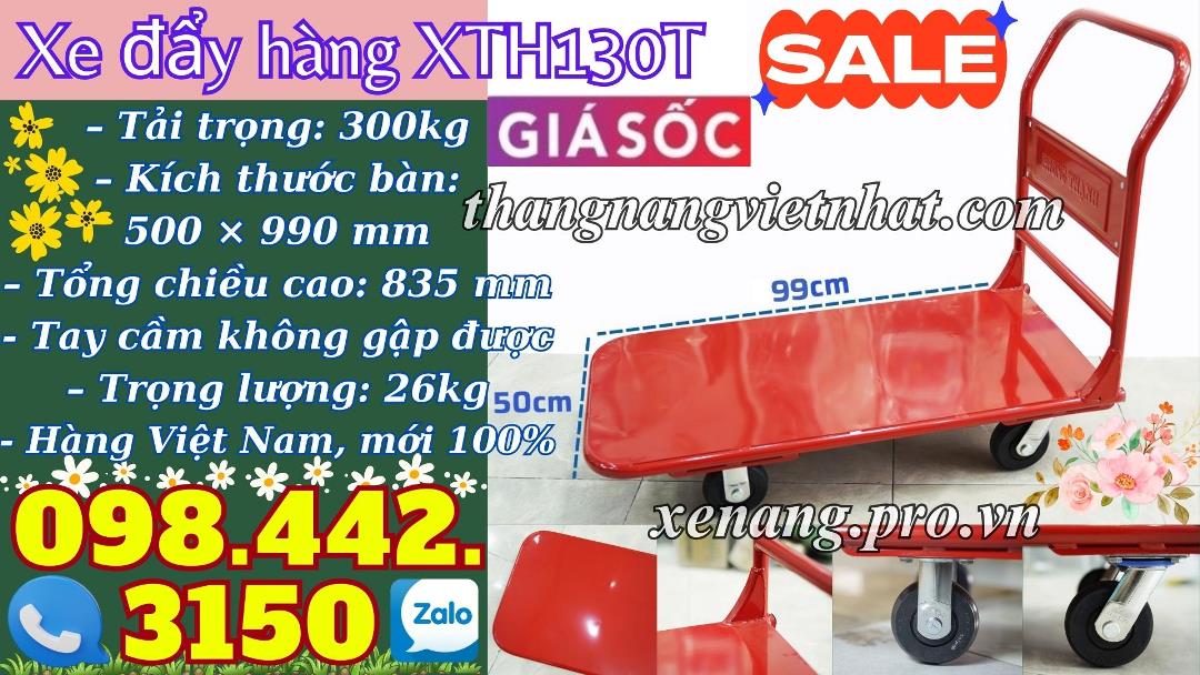 Xe đẩy hàng làm từ chất liệu chắc chắn