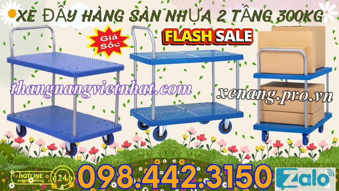Xe đẩy hàng sàn nhựa 300kg