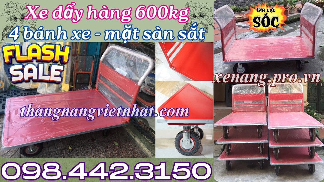 Xe đẩy hàng 600kg 4 bánh