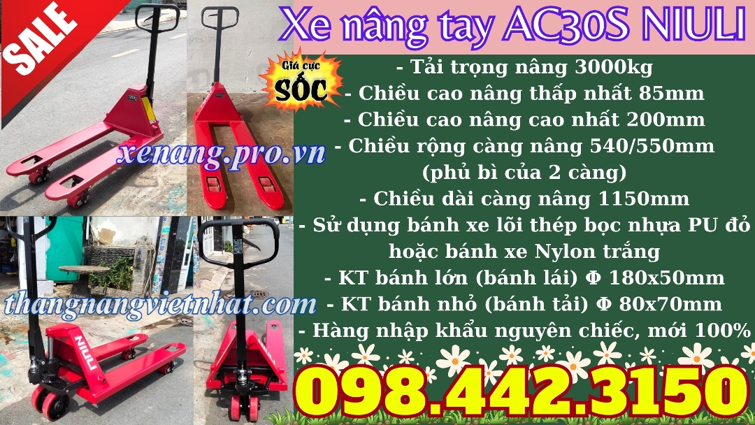 Khả năng nâng hạ của xe nâng tay Niuli