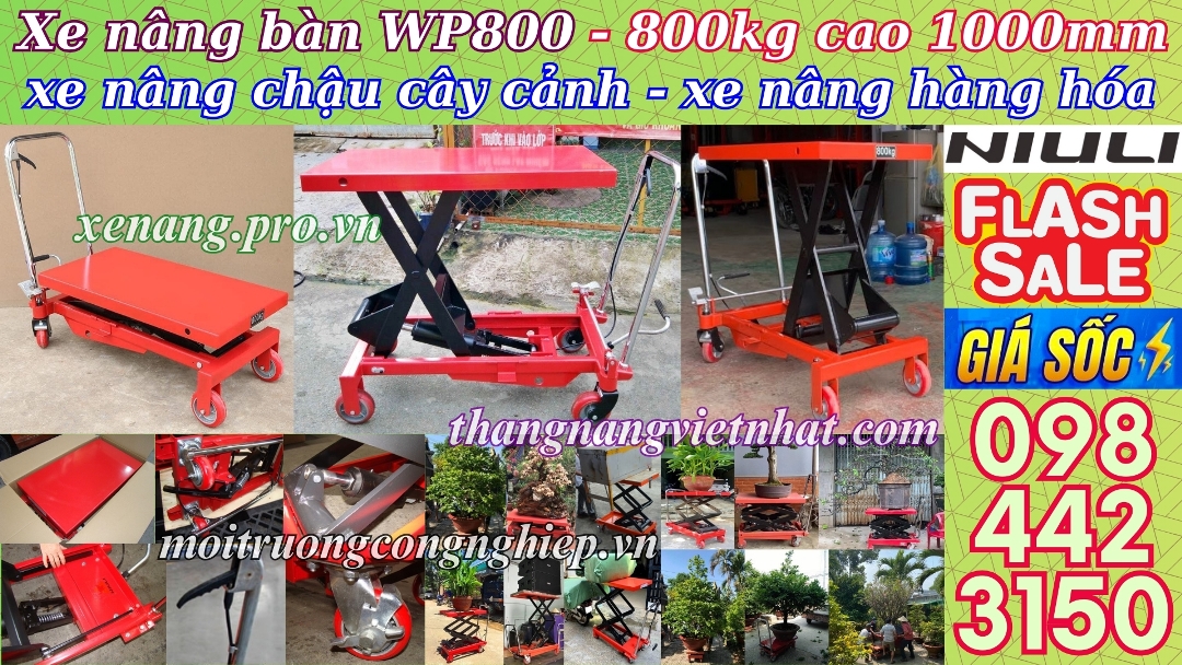 Xe nâng mặt bàn 800kg nâng cao 1 mét NIULI