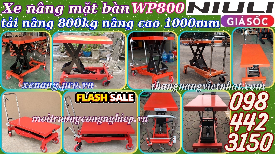 Xe nâng mặt bàn 800kg nâng cao 1000mm WP800