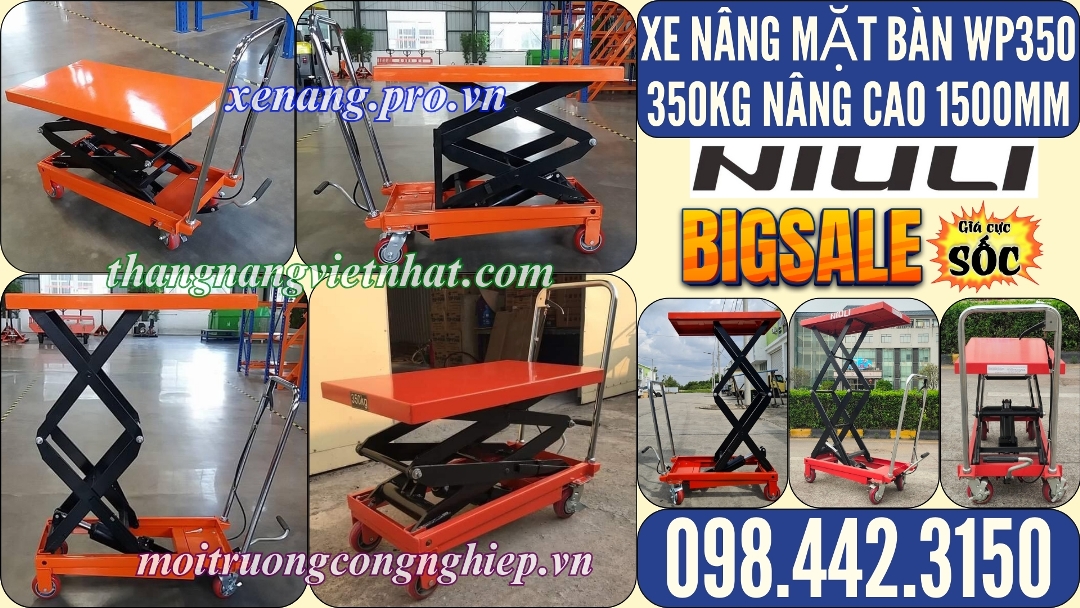 Xe nâng mặt bàn WP350 - 350kg nâng cao 1.5 mét