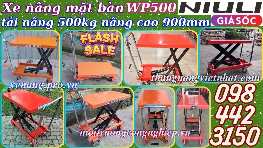 Xe nâng mặt bàn WP500 - 500kg nâng cao 900mm