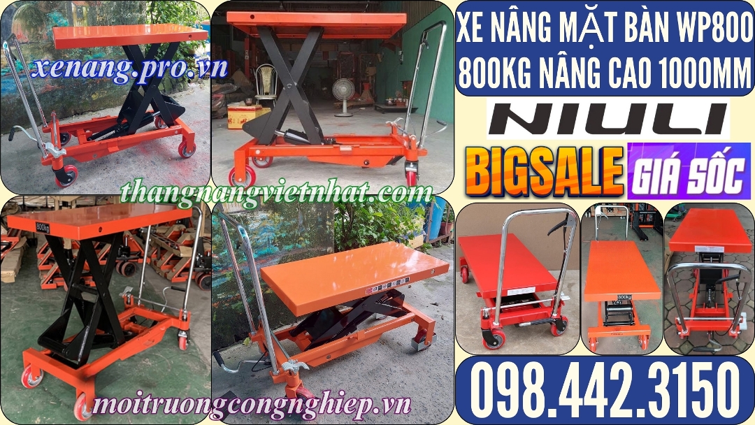 Xe nâng mặt bàn WP800 - 800kg nâng cao 1 mét