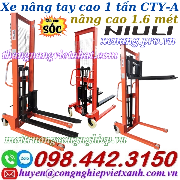 Xe nâng tay cao 1 tấn cao 1.6m CTY-A