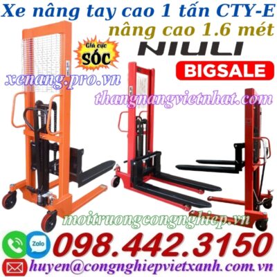 Xe nâng tay cao 1 tấn cao 1.6m CTY-E