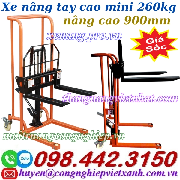 Xe nâng tay cao mini 260kg cao 900mm